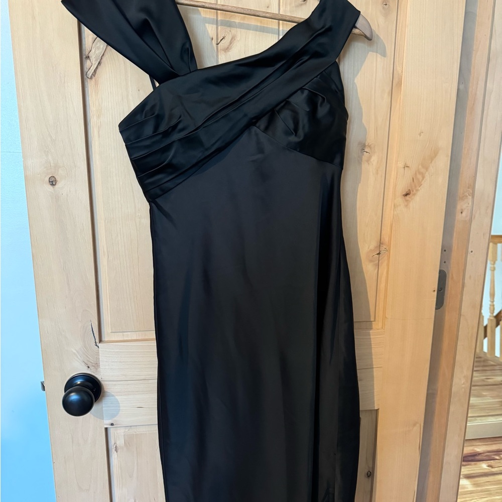 Ralph Lauren Black One-Shoulder Evening Dress